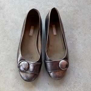 ECCO Owando Button Flat Shoes‎ Women's EU 38/7-7.5 Bronze Leather Slip On Ballet